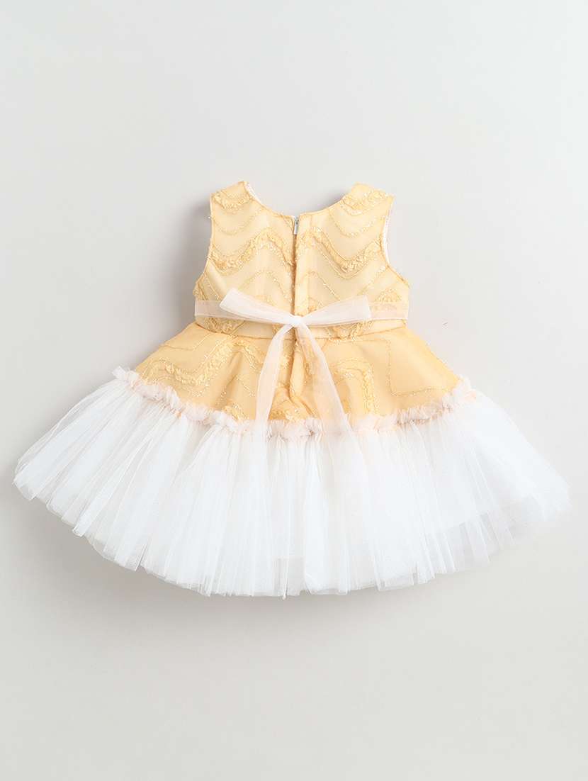 girls applique detailed round neck frock  - 22539999 -  Standard Image - 2