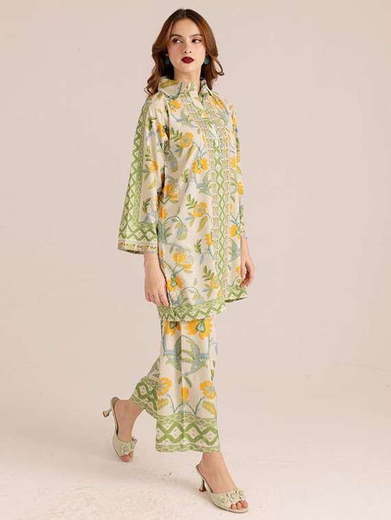 women printed long sleeve ethnic co-ord set - 22540025 -  Standard Image - 2