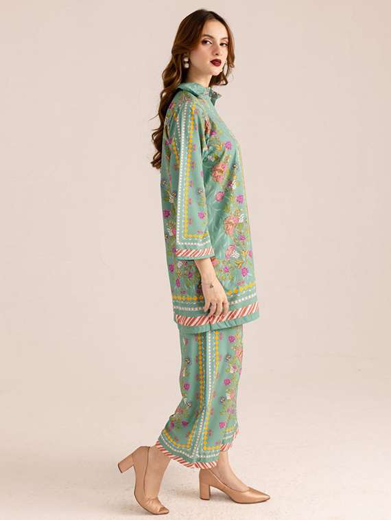 women printed long sleeve ethnic co-ord set - 22540026 -  Standard Image - 2