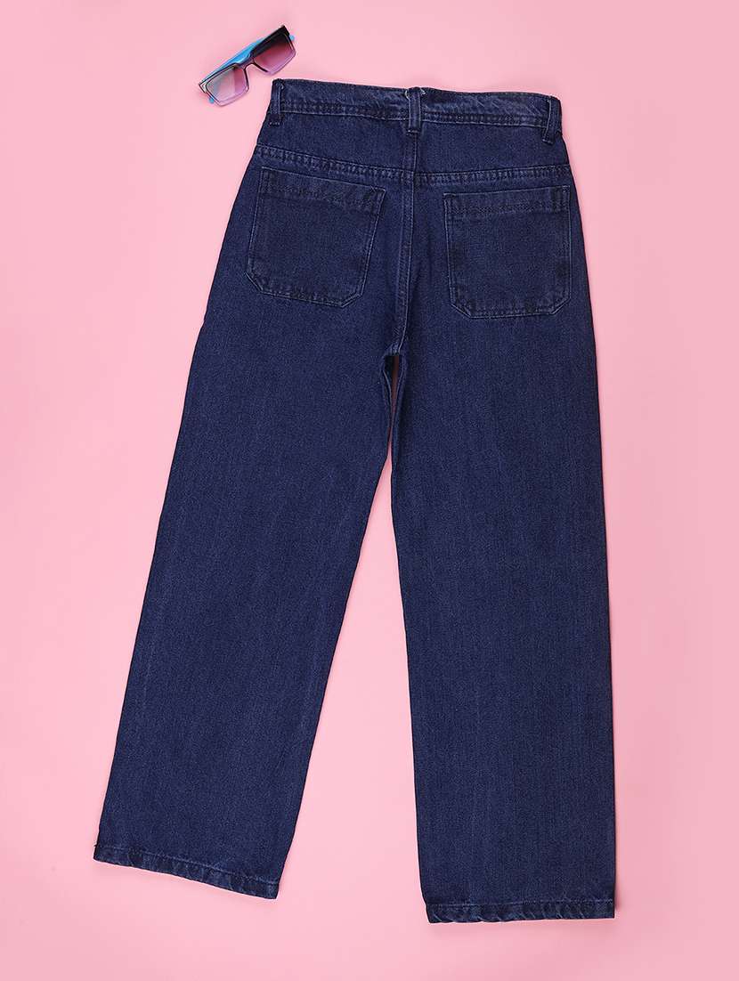 Boys Solid Mid Rise Straight Fit Jeans - 22540061 -  Standard Image - 2