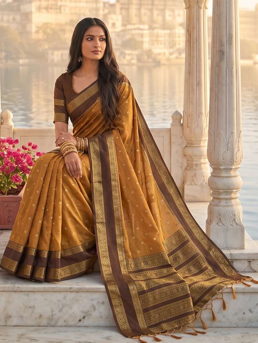 women self design bordered saree with blouse - 22540121 -  Standard Image - 2
