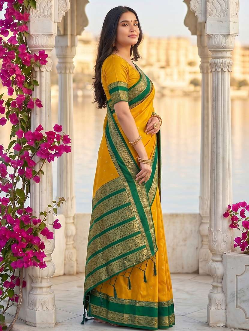 women self design bordered saree with blouse - 22540122 -  Standard Image - 2