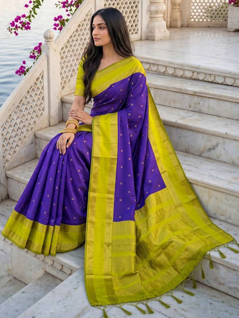 women self design bordered saree with blouse - 22540123 -  Standard Image - 2
