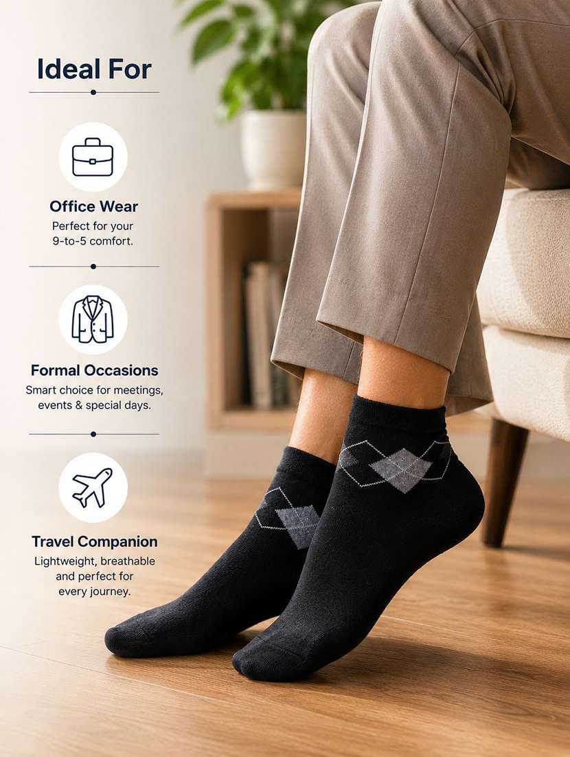 men pack of 3 ankle length sock - 22540211 -  Standard Image - 2