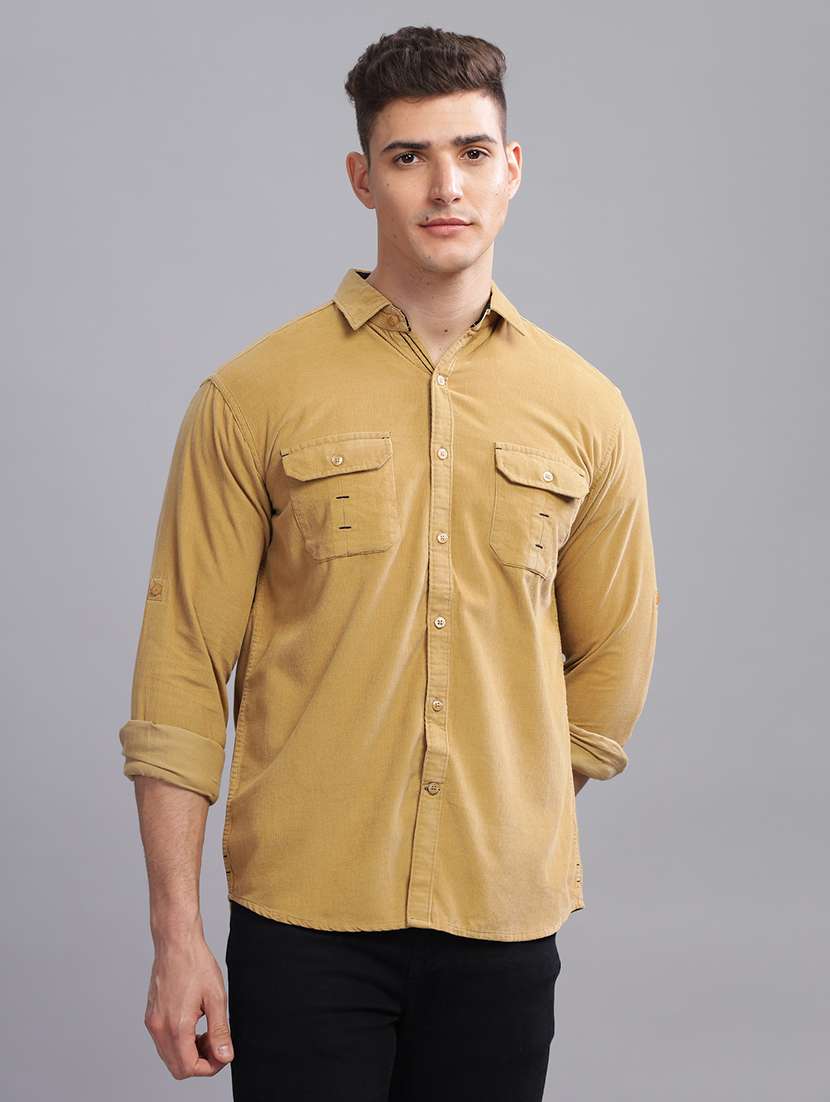 men solid long sleeve regular fit casual shirt