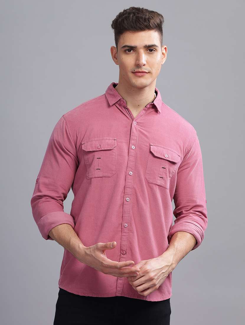 men solid long sleeve regular fit casual shirt