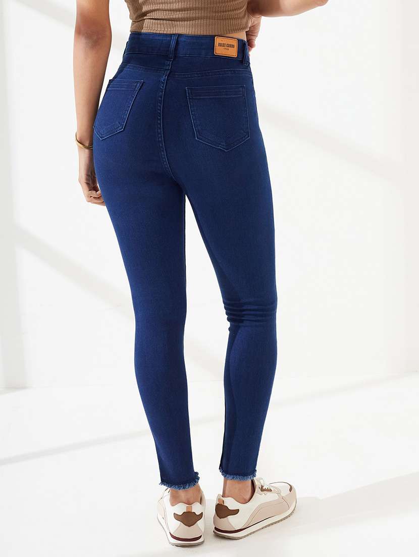women solid high rise skinny fit jeans - 22540439 -  Standard Image - 2