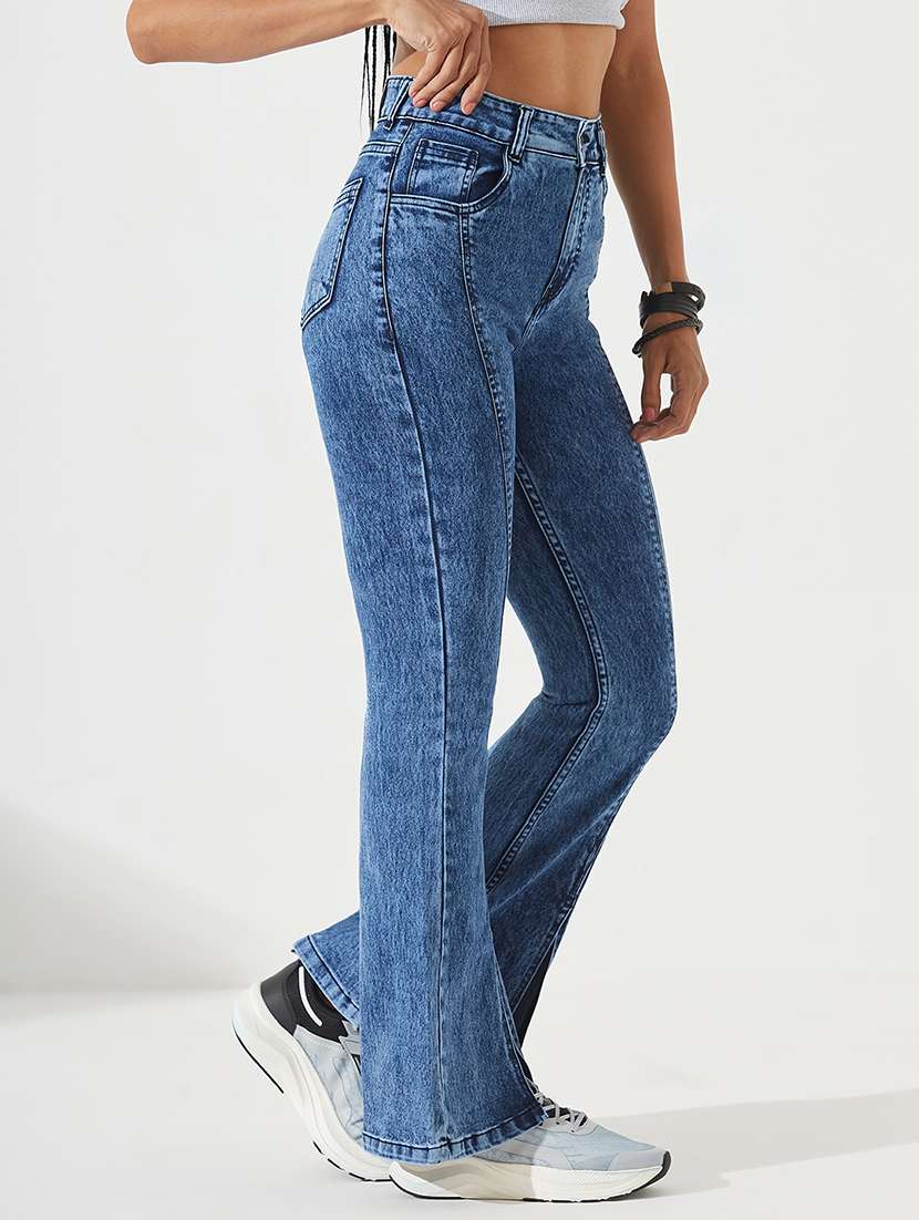 Women Washed High Rise Bootcut Jeans - 22540443 -  Standard Image - 2
