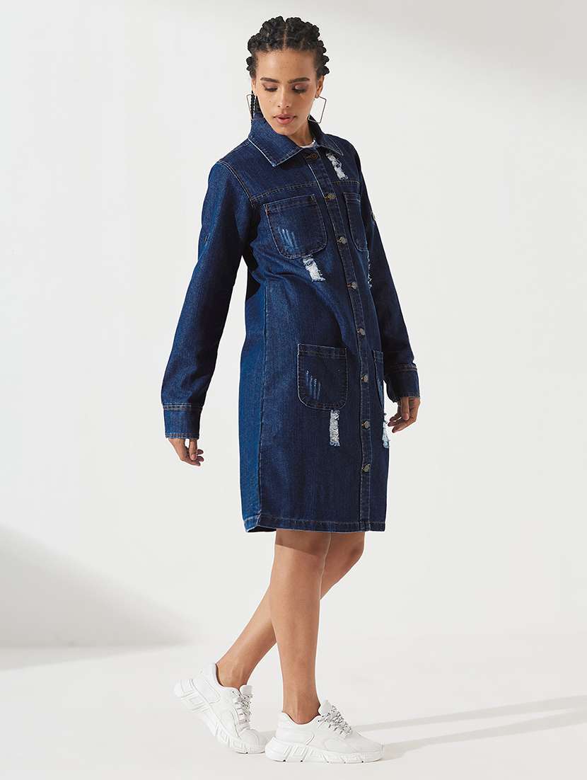 women distressed long sleeves regular jacket - 22540621 -  Standard Image - 2