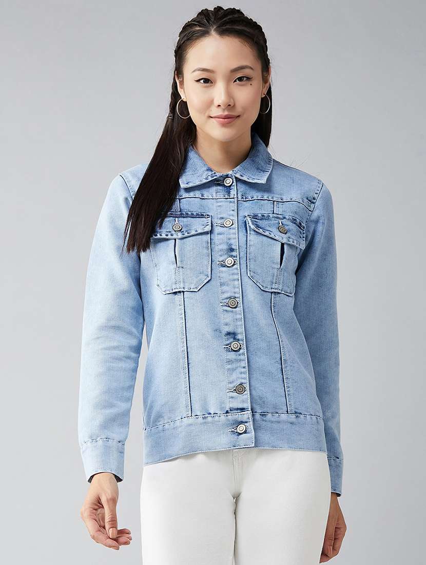 women solid long sleeves regular jacket - 22540622 -  Standard Image - 2