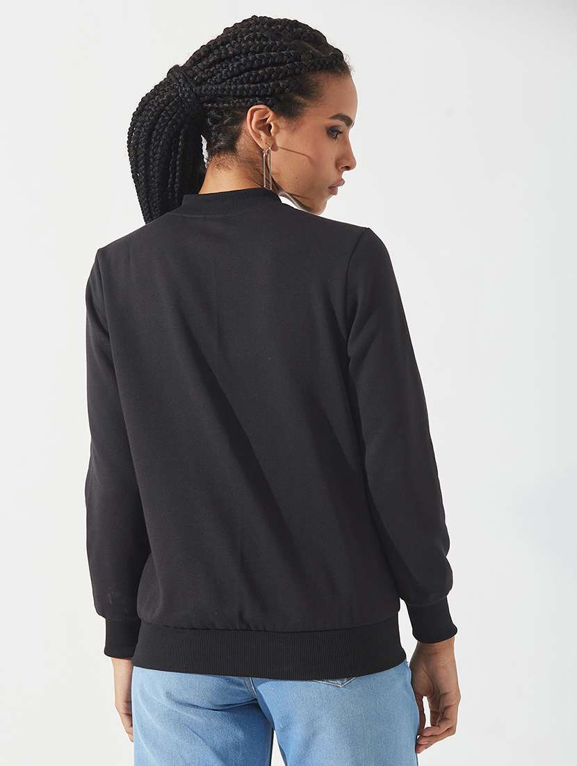 women solid long sleeves bomber jacket - 22540623 -  Standard Image - 2