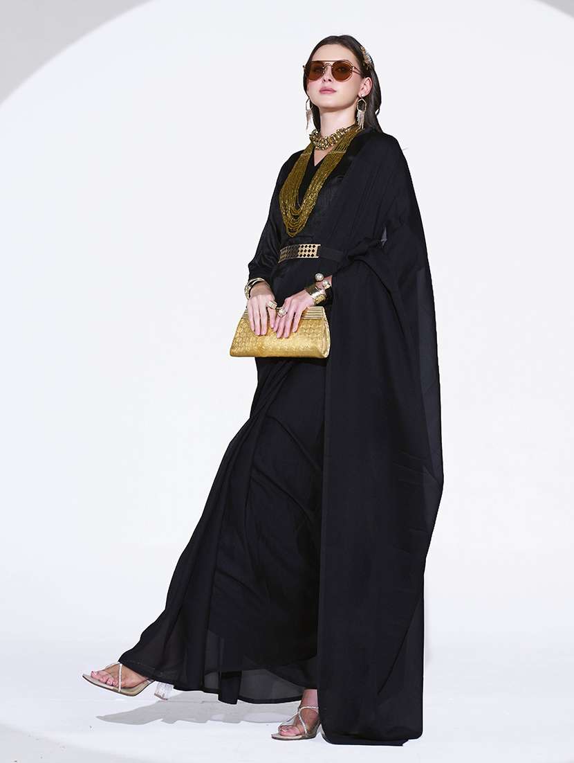 women solid plain saree with blouse - 22540626 -  Standard Image - 2