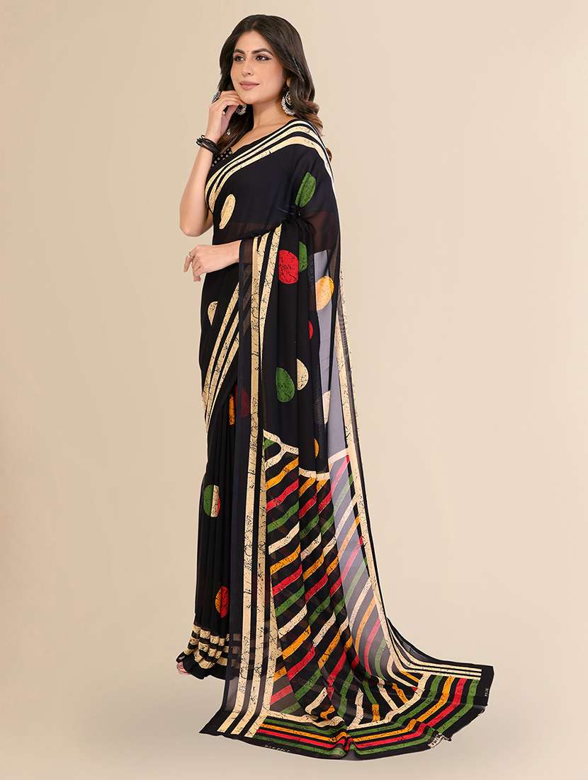 Women Printed Casual Wear Saree With Blouse - 22540638 -  Standard Image - 2