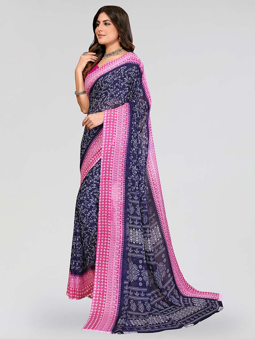 women printed casual wear saree with blouse - 22540707 -  Standard Image - 2