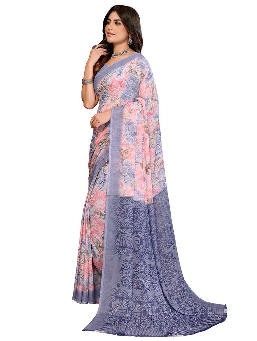 women printed casual wear saree with blouse - 22540792 -  Standard Image - 2