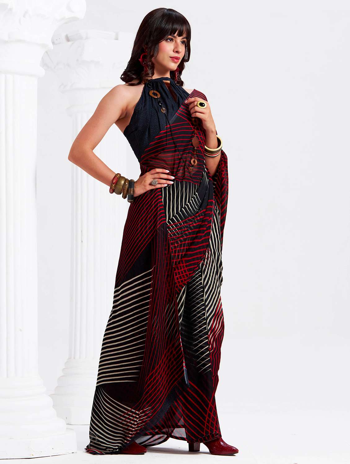 women printed casual wear saree with blouse - 22540834 -  Standard Image - 2