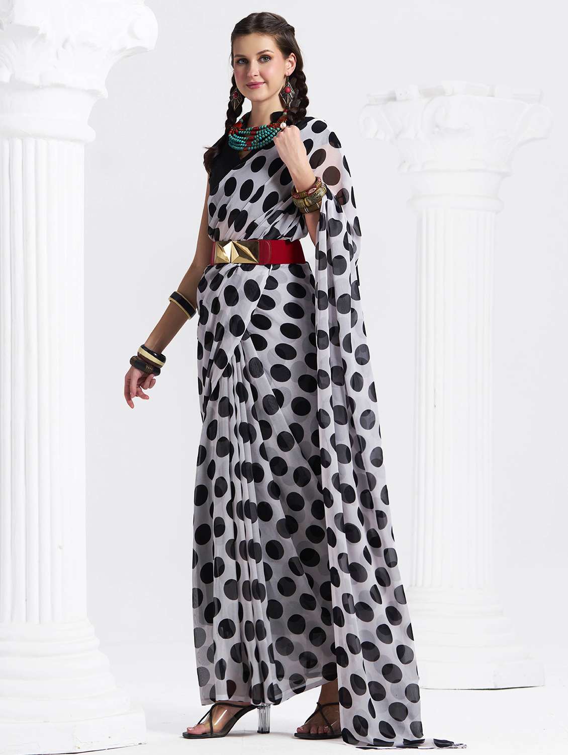 women printed casual wear saree with blouse - 22540837 -  Standard Image - 2
