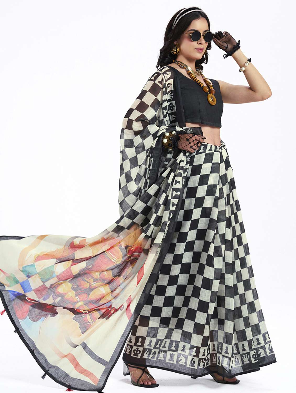 women printed casual wear saree with blouse - 22540922 -  Standard Image - 2