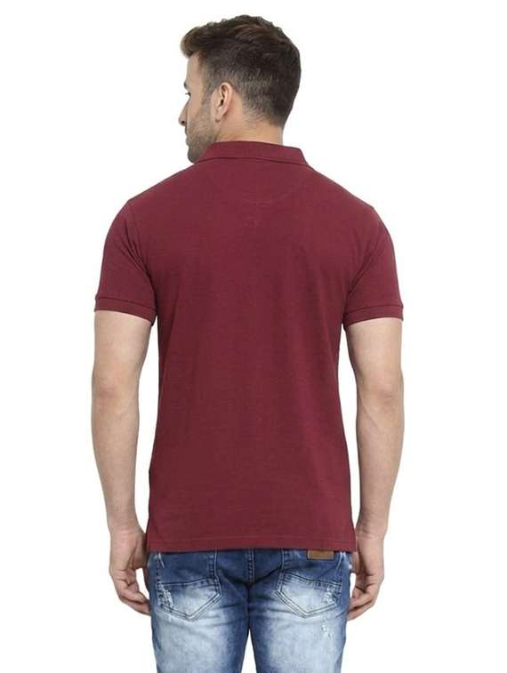 Men Solid Short Sleeve Slim Fit Polo T-shirt - 22540944 -  Standard Image - 2