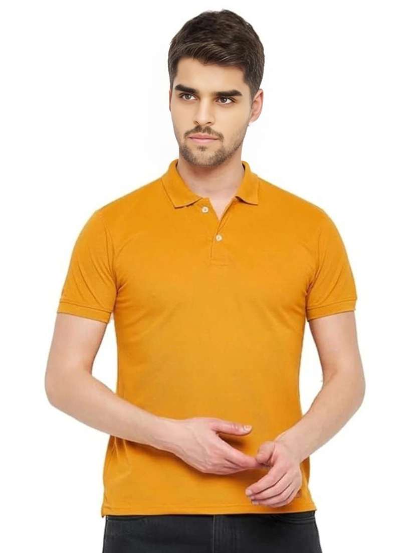 men solid short sleeve slim fit polo t-shirt