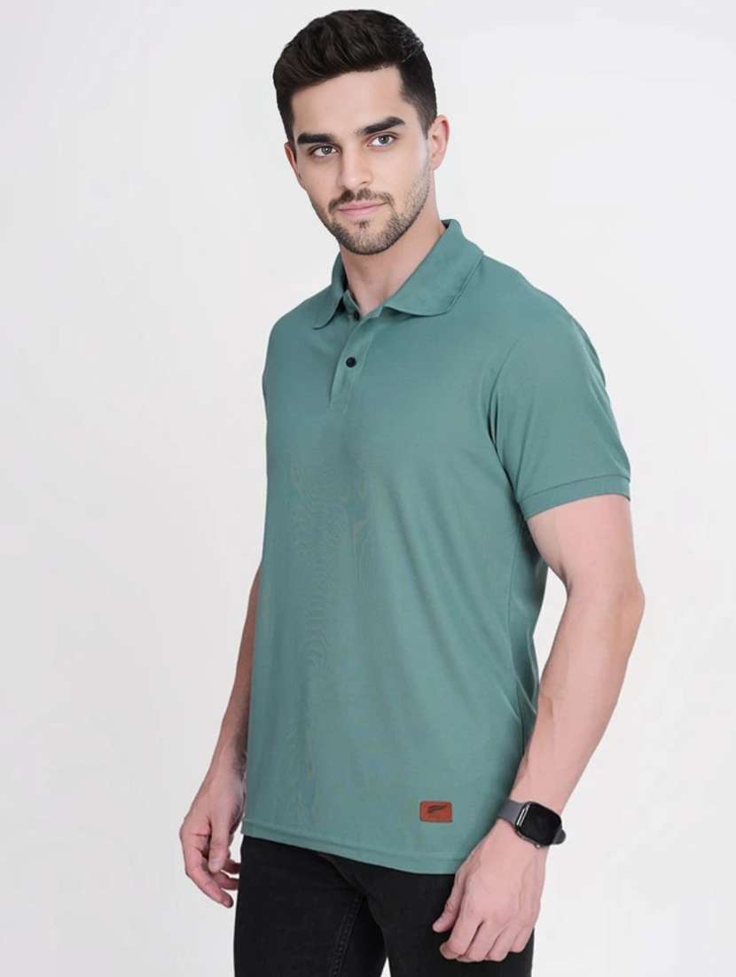 men solid short sleeve slim fit polo t-shirt - 22540953 -  Standard Image - 2