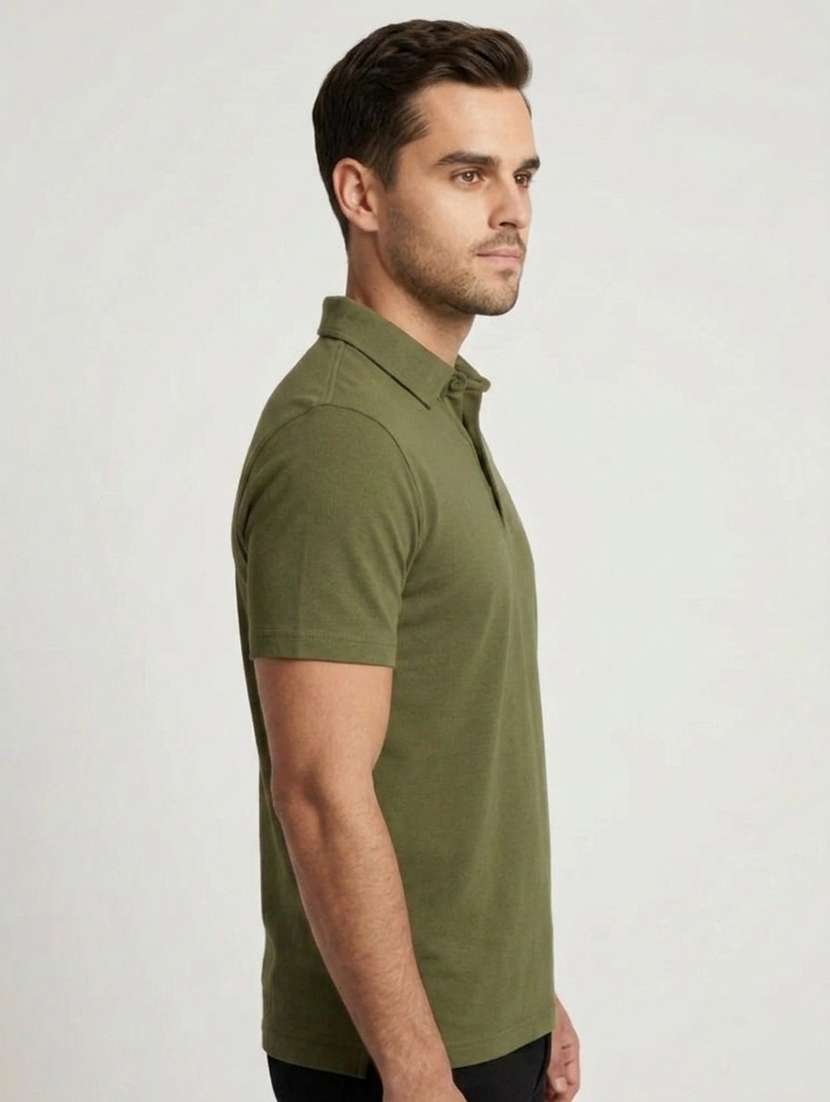 men solid short sleeve slim fit polo t-shirt - 22540957 -  Standard Image - 2