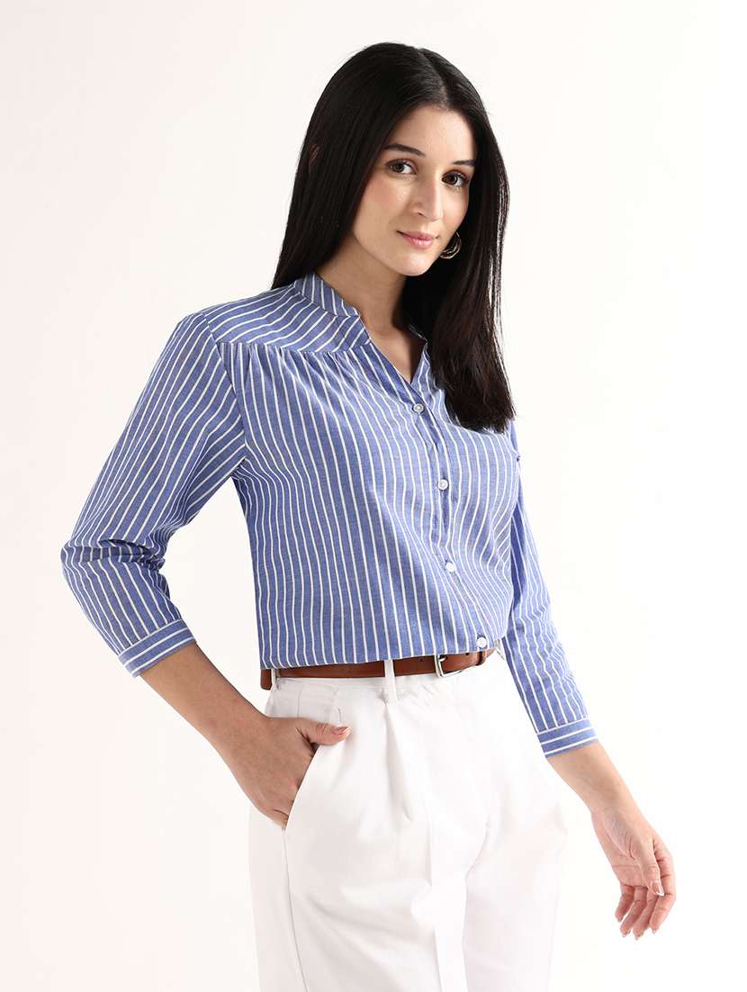 Women Printed Mandarin Neck Regular Shirt - 22540988 -  Standard Image - 2