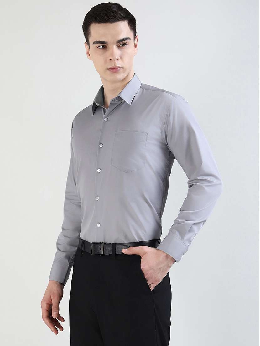 men solid long sleeve slim fit formal shirt - 22540997 -  Standard Image - 2