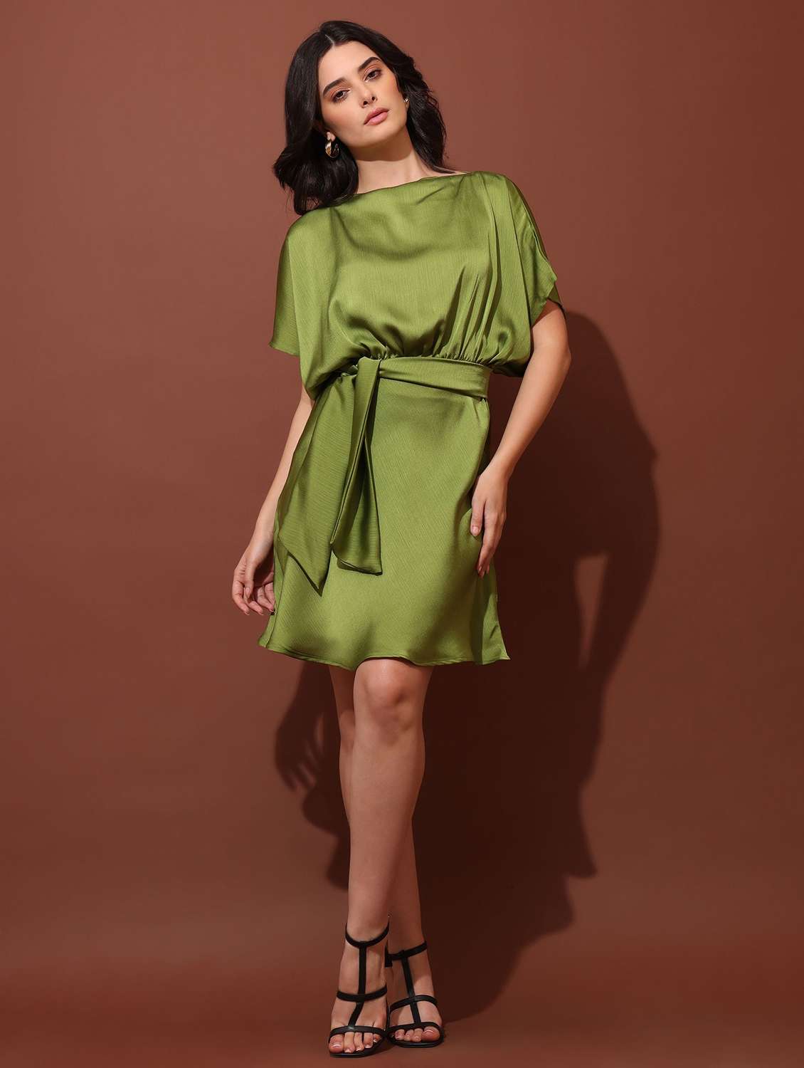 women solid boat neck fit and flare dress - 22541083 -  Standard Image - 2