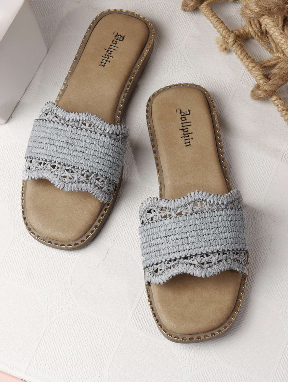 women textured slip on flats