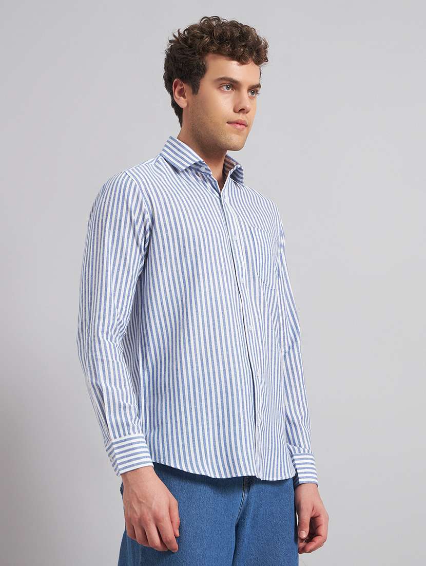 Men Striped Long Sleeve Regular Fit Casual Shirt - 22541951 -  Standard Image - 2