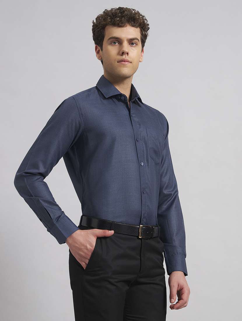 men solid long sleeve slim fit formal shirt - 22541955 -  Standard Image - 2