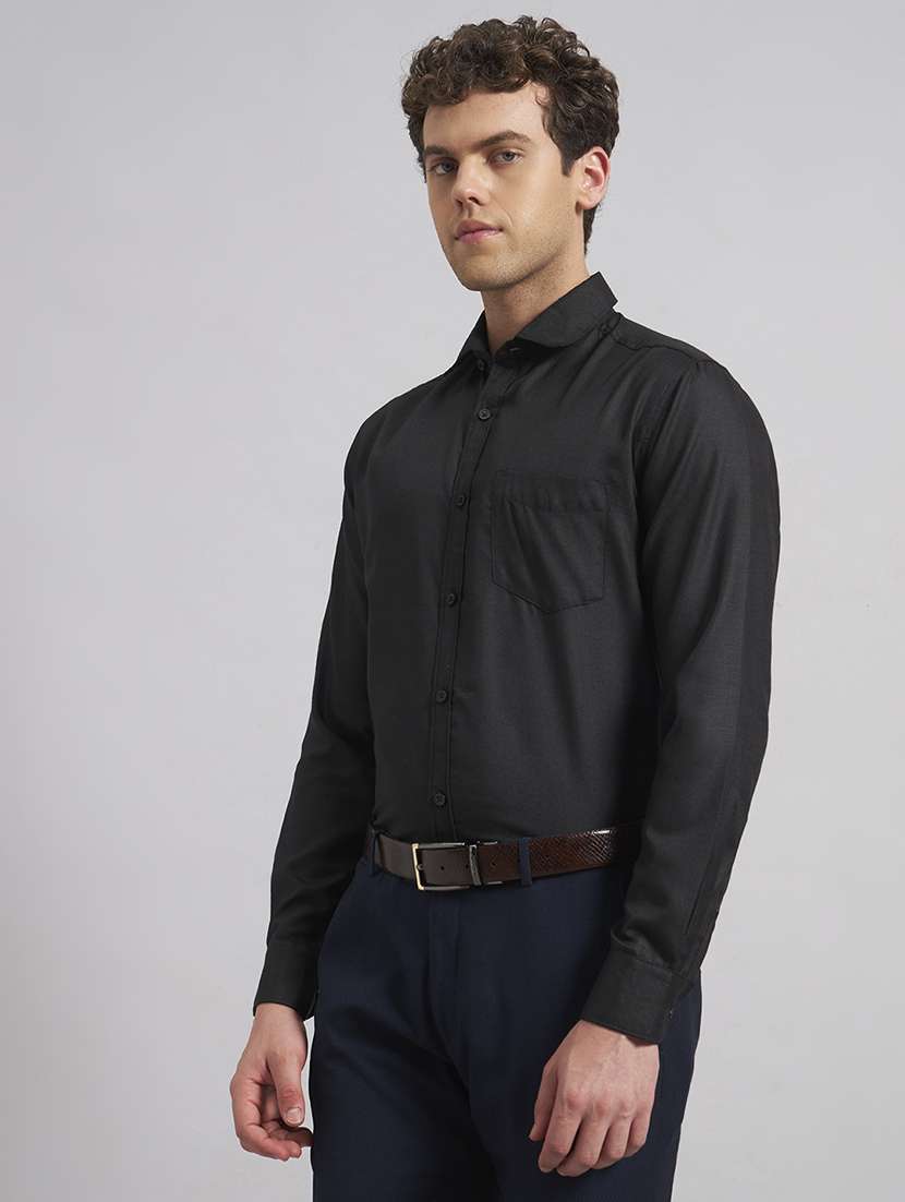 men solid long sleeve slim fit formal shirt - 22541958 -  Standard Image - 2