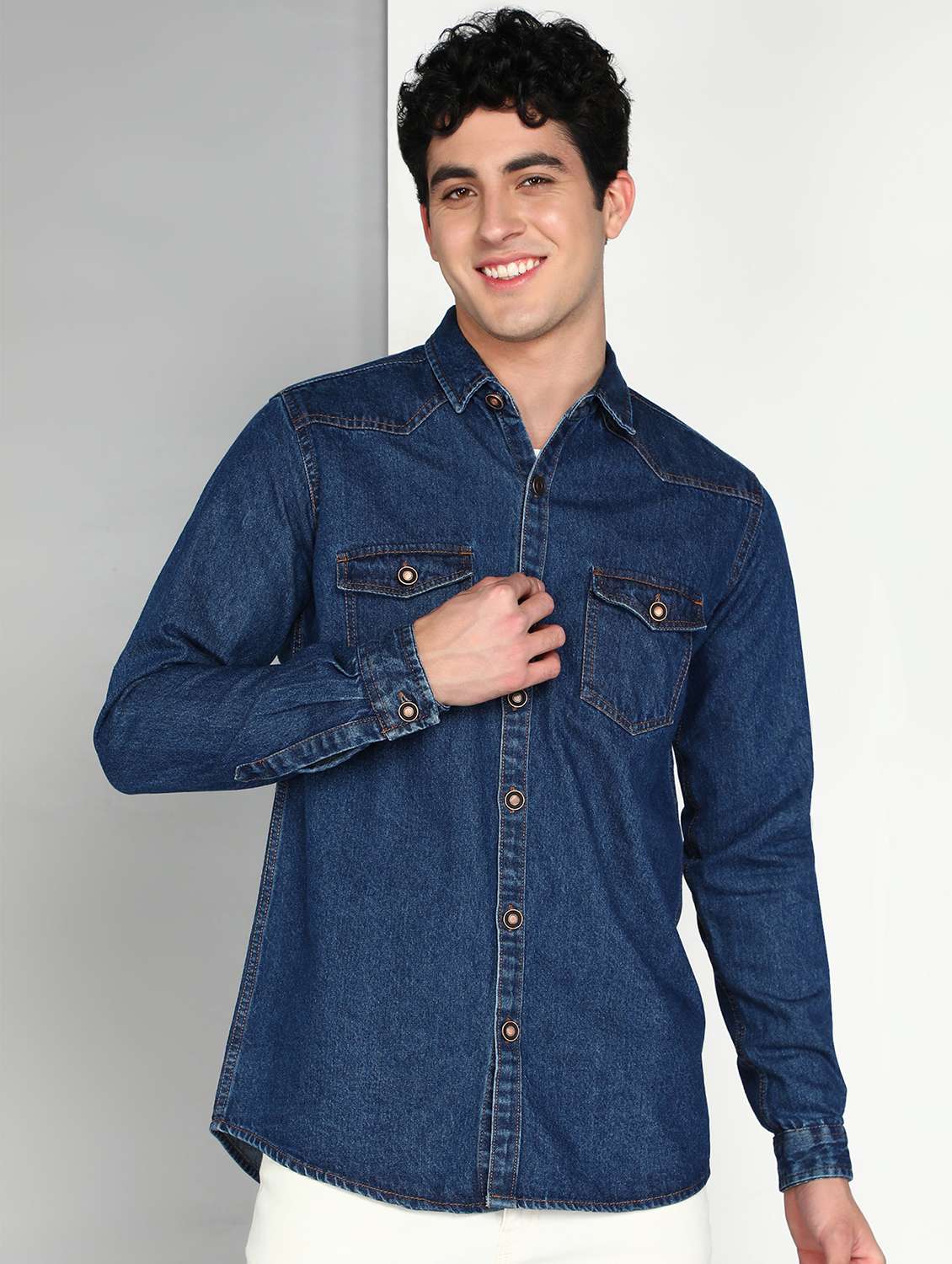 men solid long sleeve regular fit casual shirt