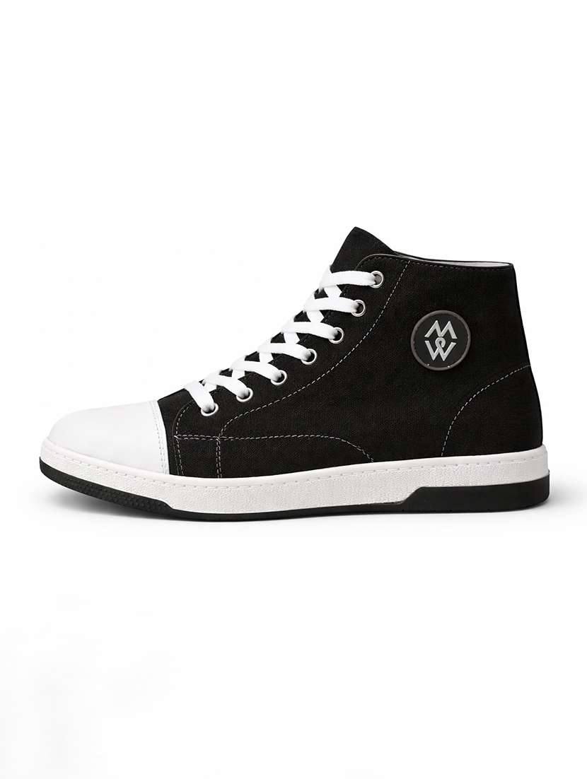 men solid lace up high ankle sneakers - 22542078 -  Standard Image - 2