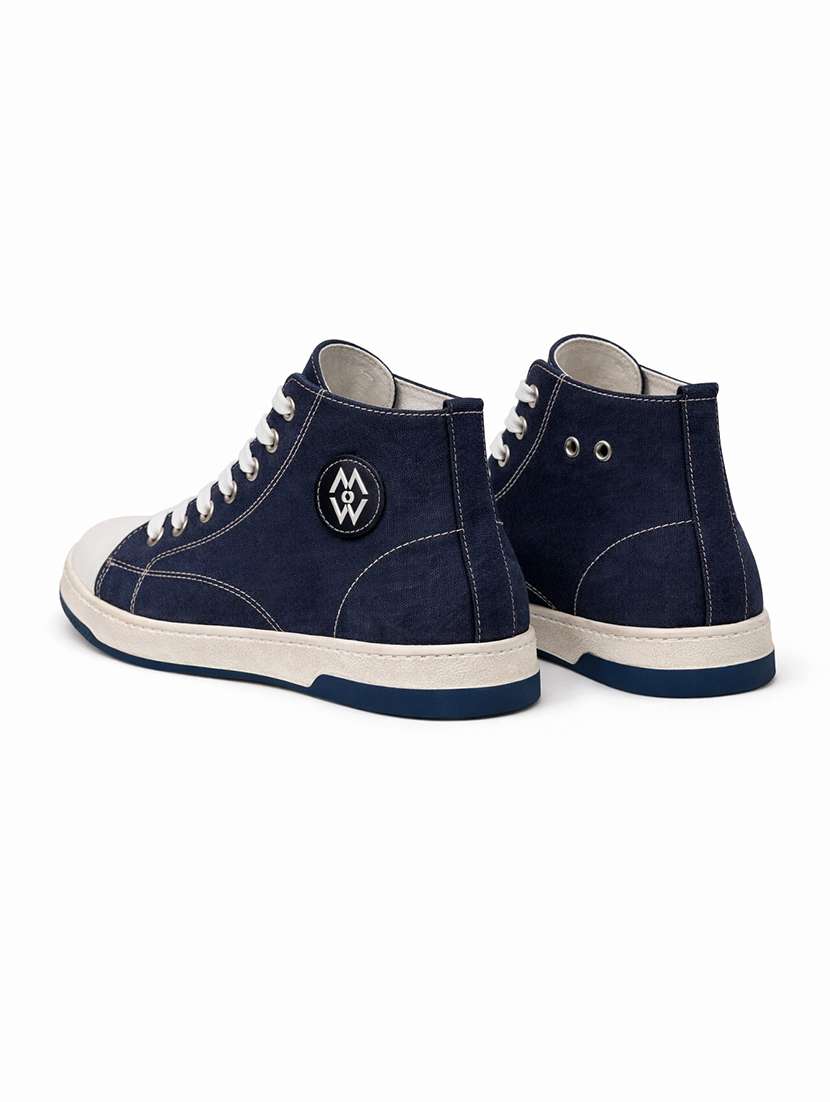 men solid lace up high ankle sneakers - 22542079 -  Standard Image - 2