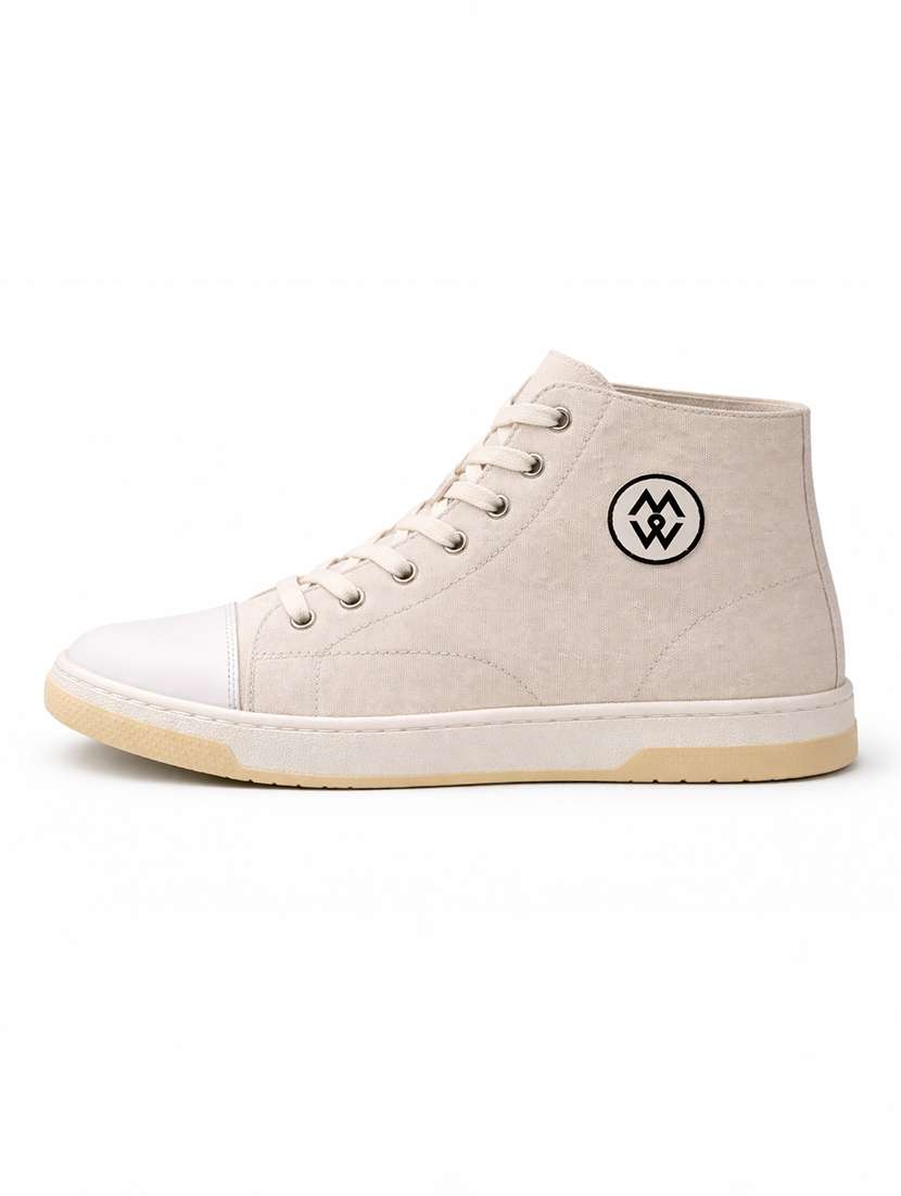 men solid lace up high ankle sneakers - 22542080 -  Standard Image - 2