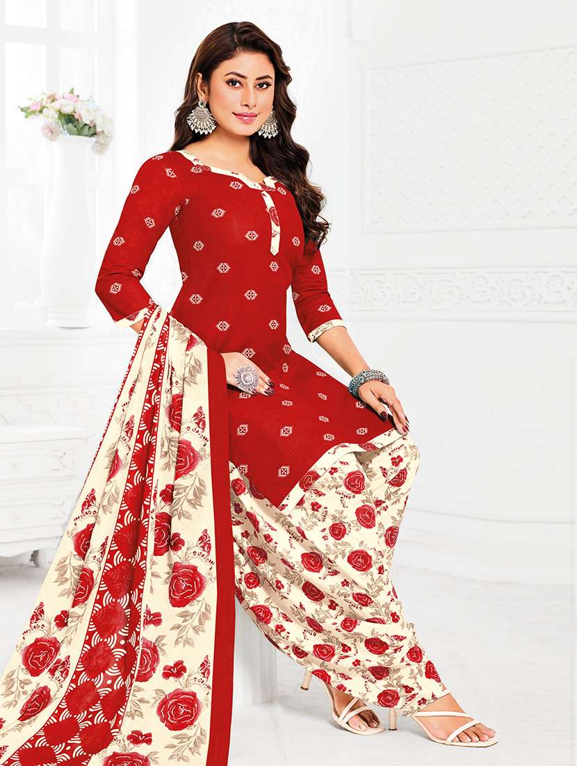 women printed three quarter sleeve kurta patiala with dupatta set - 22542108 -  Standard Image - 2