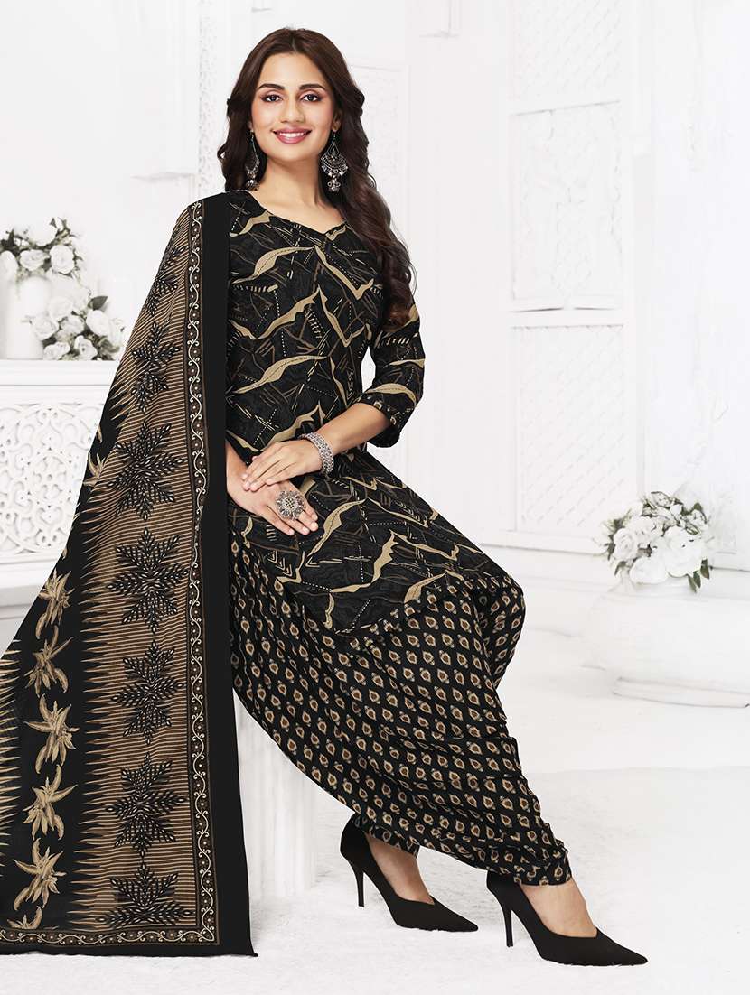 women printed three quarter sleeve kurta patiala with dupatta set - 22542112 -  Standard Image - 2
