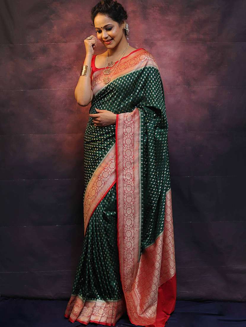 Women Self Design Banarasi Saree With Blouse - 22542163 -  Standard Image - 2