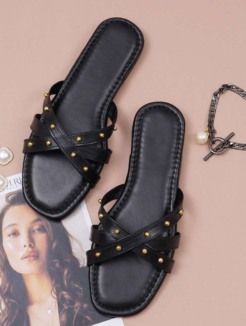 women embellished slip on flats