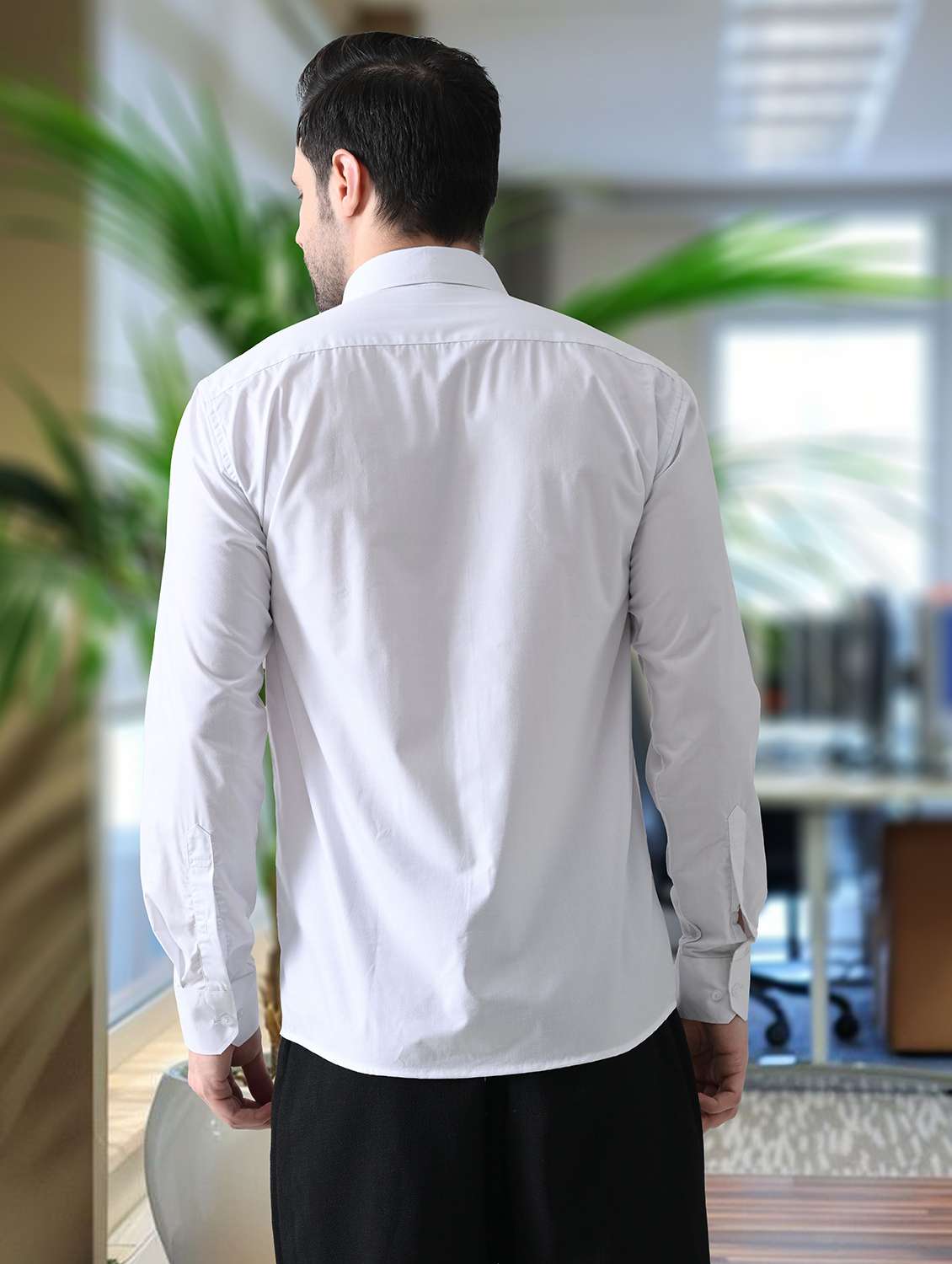 men solid collared slim fit casual shirt - 22542217 -  Standard Image - 2