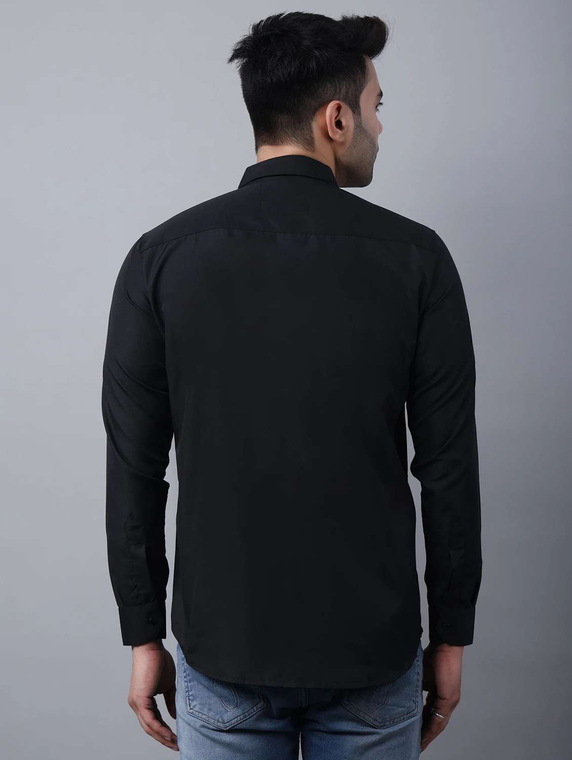 Men Solid Collared Slim Fit Casual Shirt - 22542493 -  Standard Image - 2