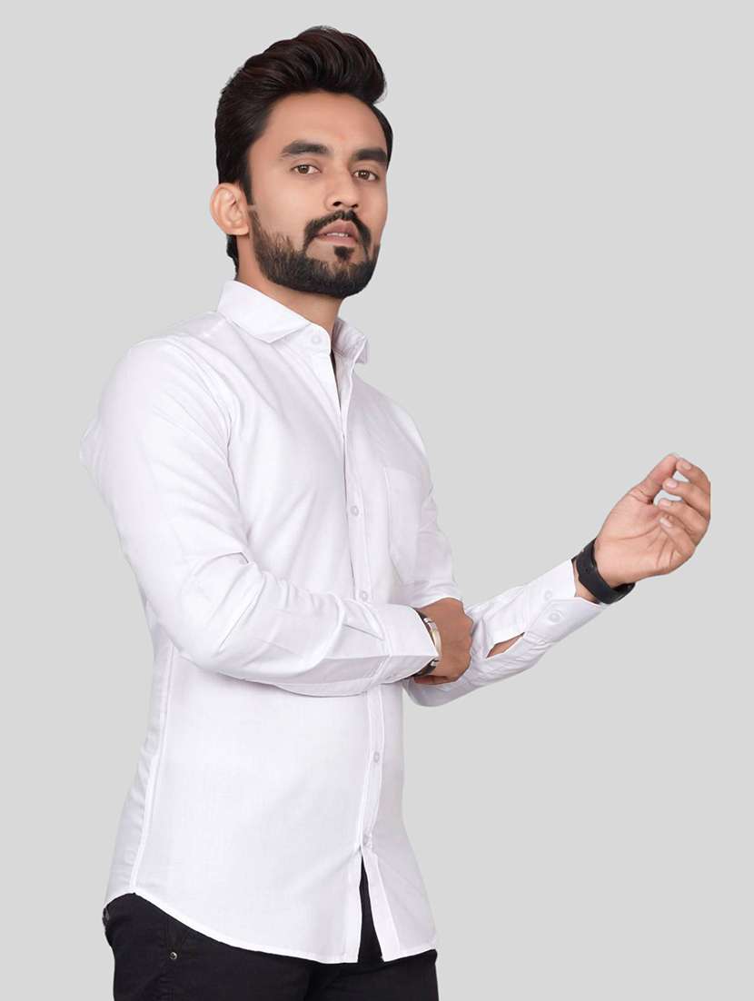 men solid collared slim fit casual shirt - 22542568 -  Standard Image - 2