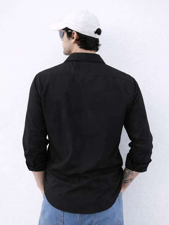 Men Solid Collared Regular Fit Casual Shirt - 22542572 -  Standard Image - 2