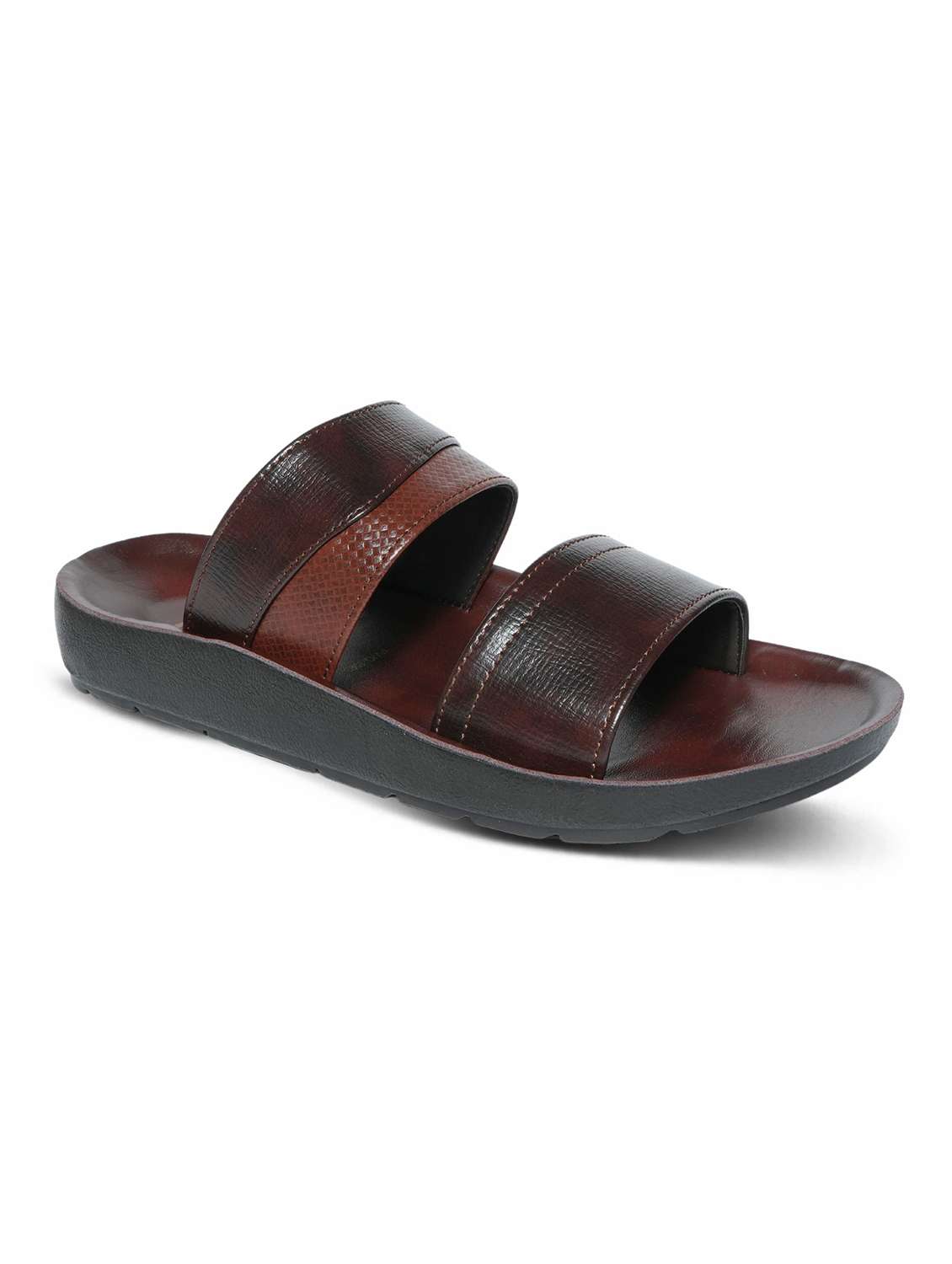 men brown slip on sandal - 22542716 -  Standard Image - 2