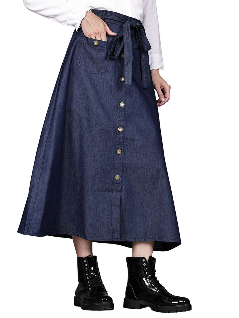 blue denim aline skirts - 22542756 -  Standard Image - 2