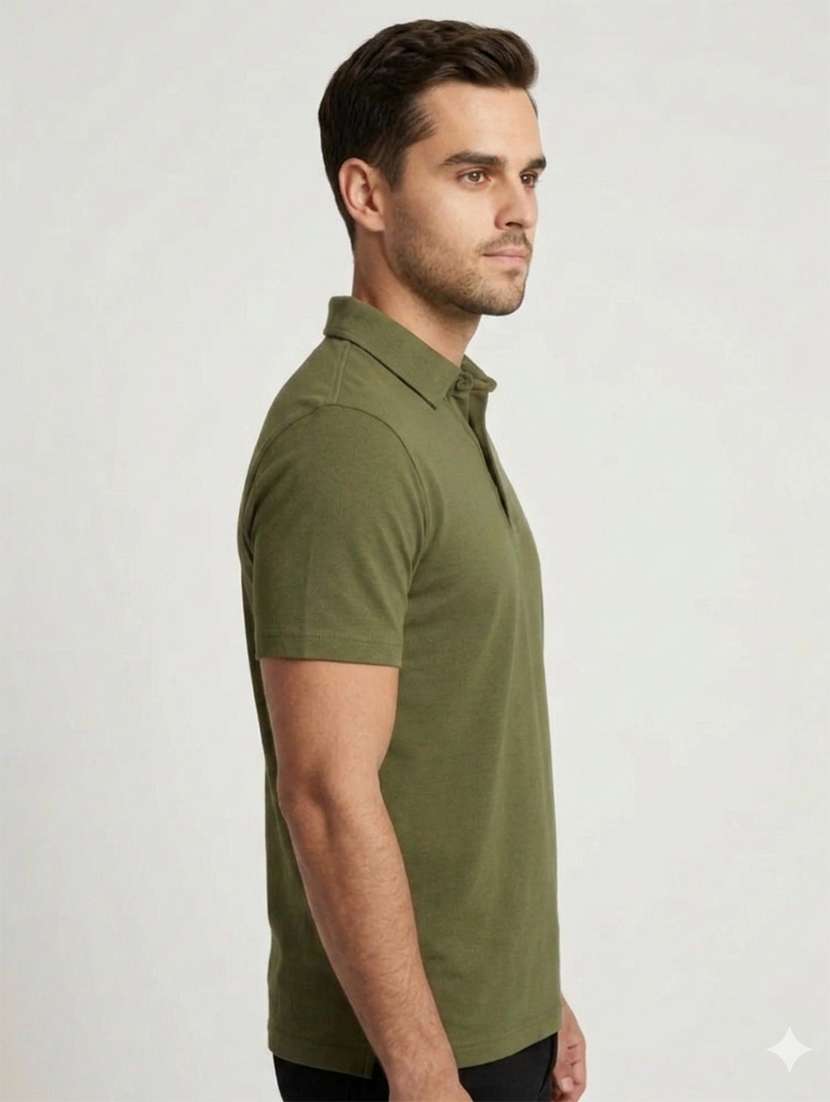 dark green cotton color block tshirt - 22543060 -  Standard Image - 2