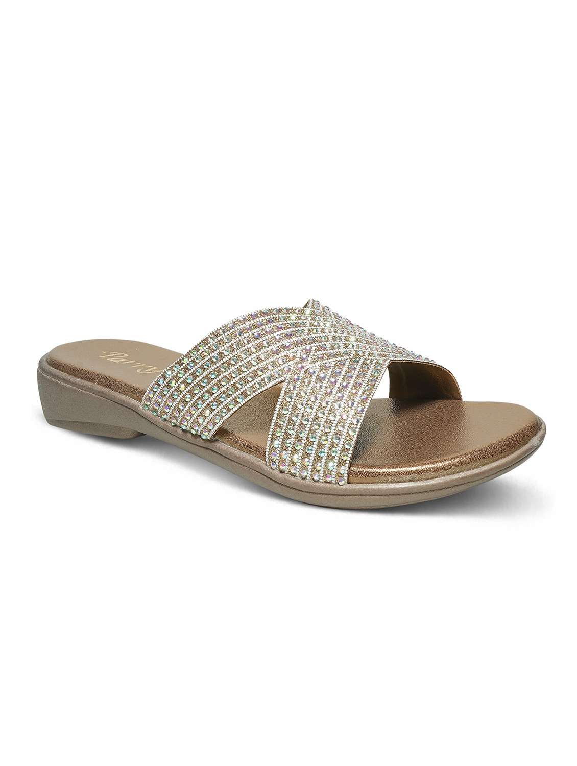 women copper slip on sandal - 22543072 -  Standard Image - 2