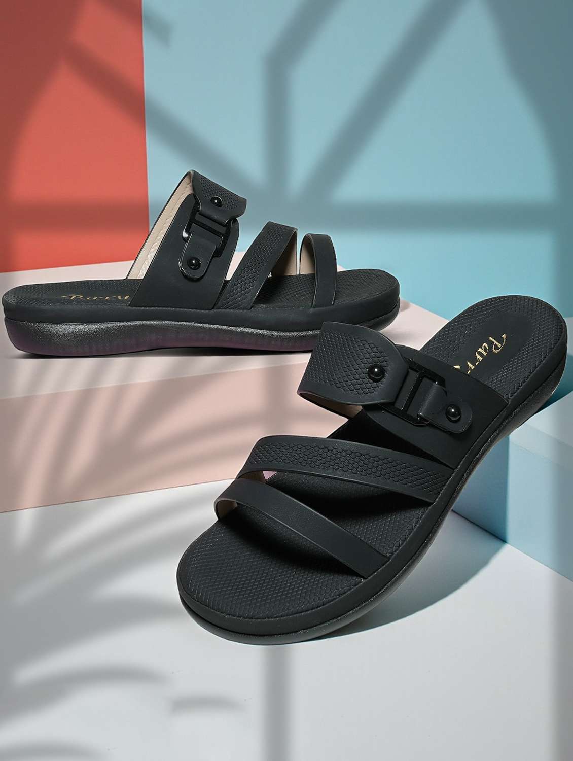 women black slip on sandal
